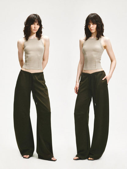 kvkv Wheat Gray Ribbed Slim Fit Women&