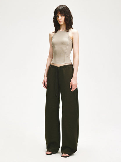 kvkv Wheat Gray Ribbed Slim Fit Women&