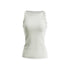kvkv White Aqua Detachable Buttons Ribbed Convertible Women&
