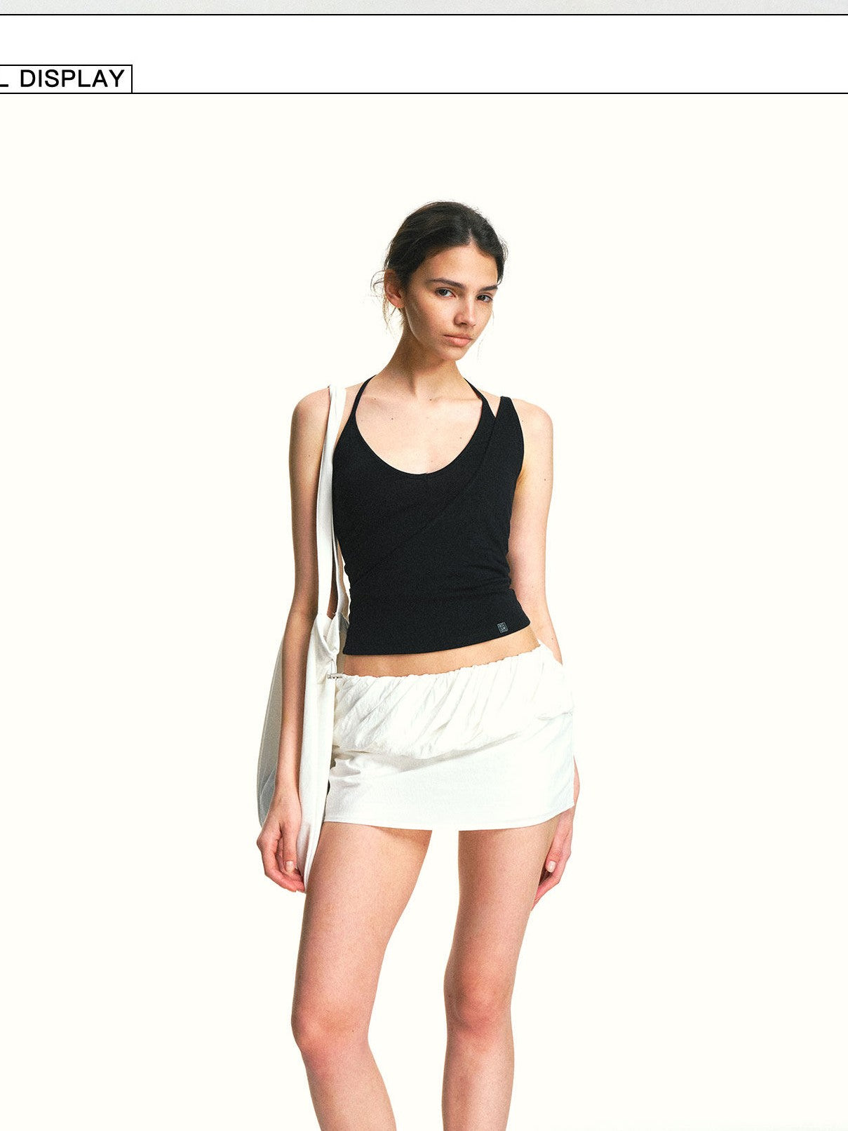 kvkv White Folded Hem Twist Low Rise Wide Band Women&