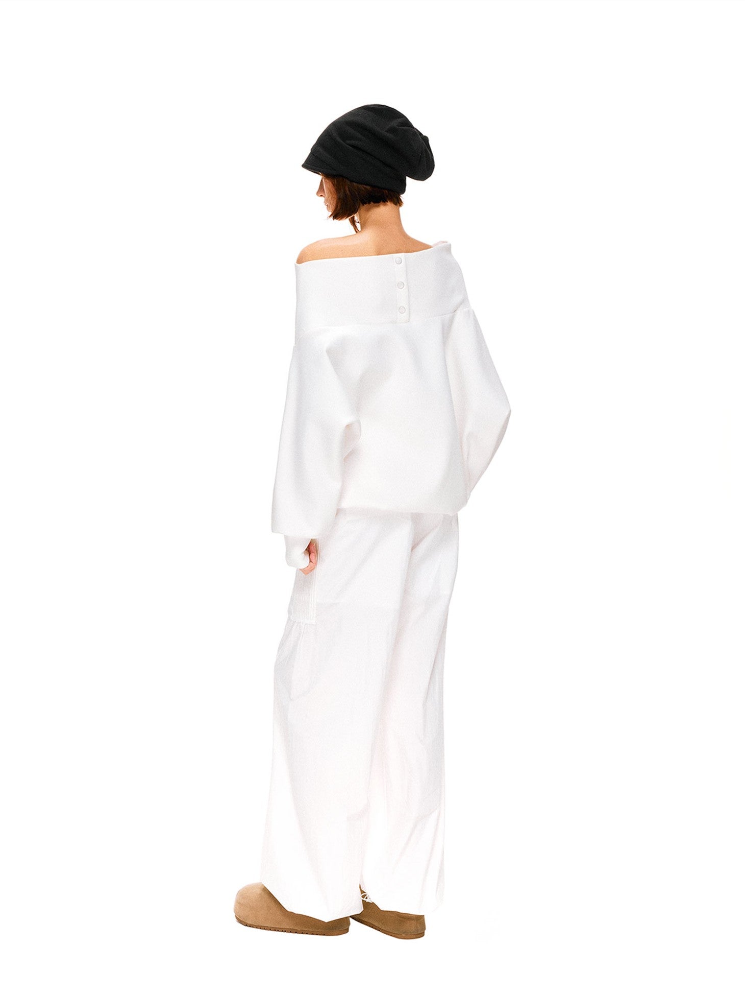 kvkv White Relaxed Asymmetric Shoulder Buttoned Longsleeve Women&