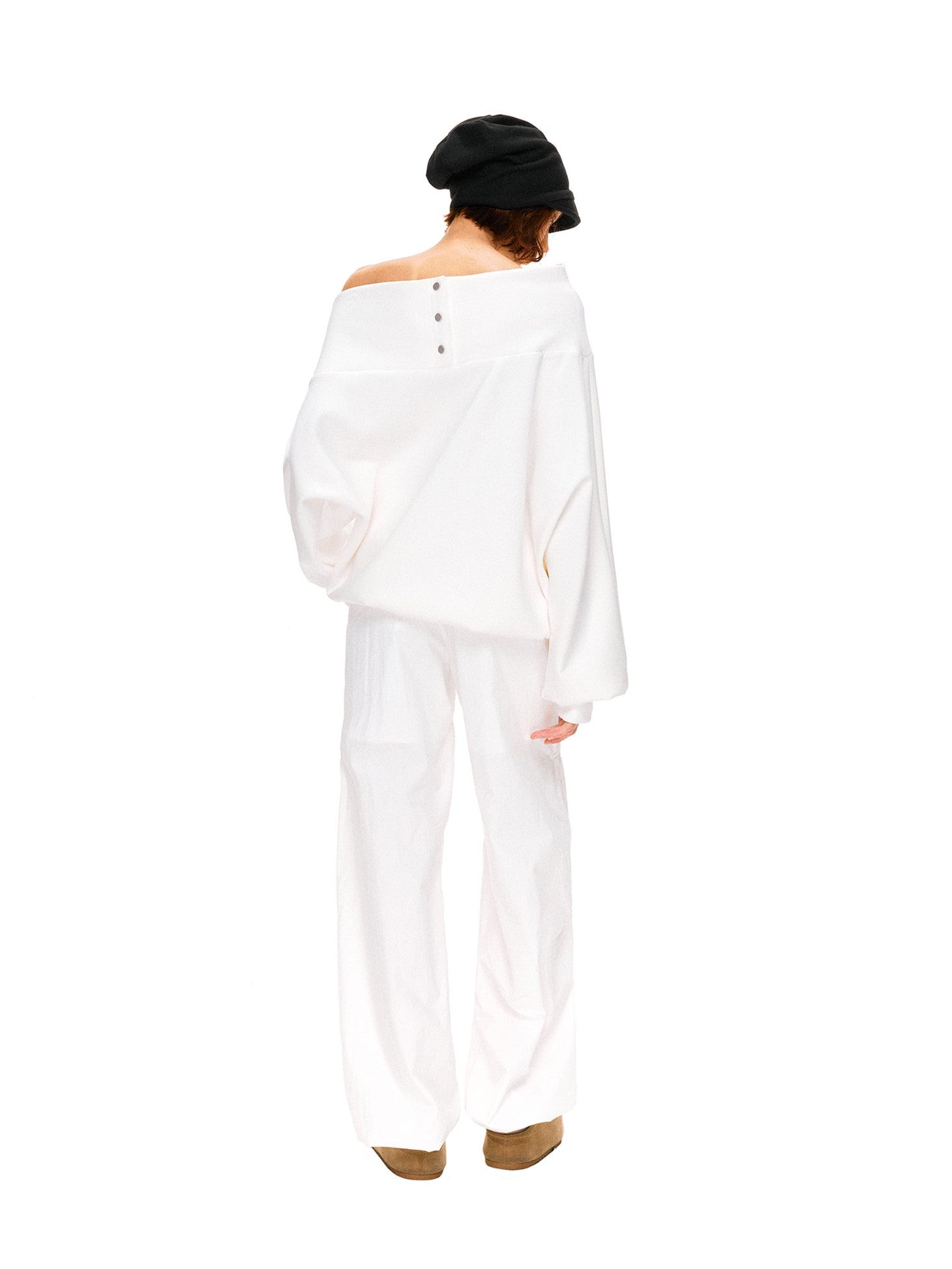 kvkv White Relaxed Asymmetric Shoulder Buttoned Longsleeve Women&