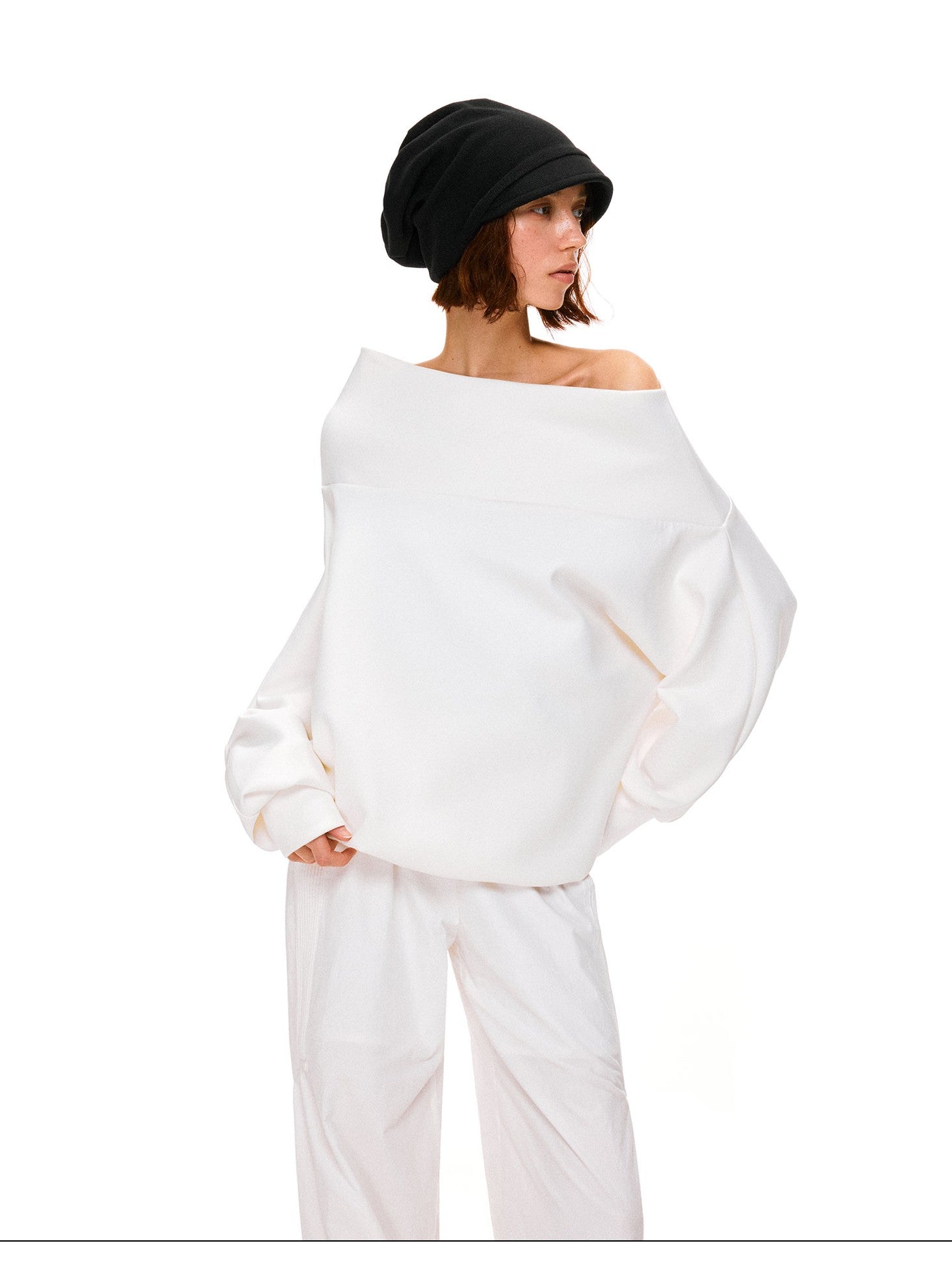 kvkv White Relaxed Asymmetric Shoulder Buttoned Longsleeve Women&