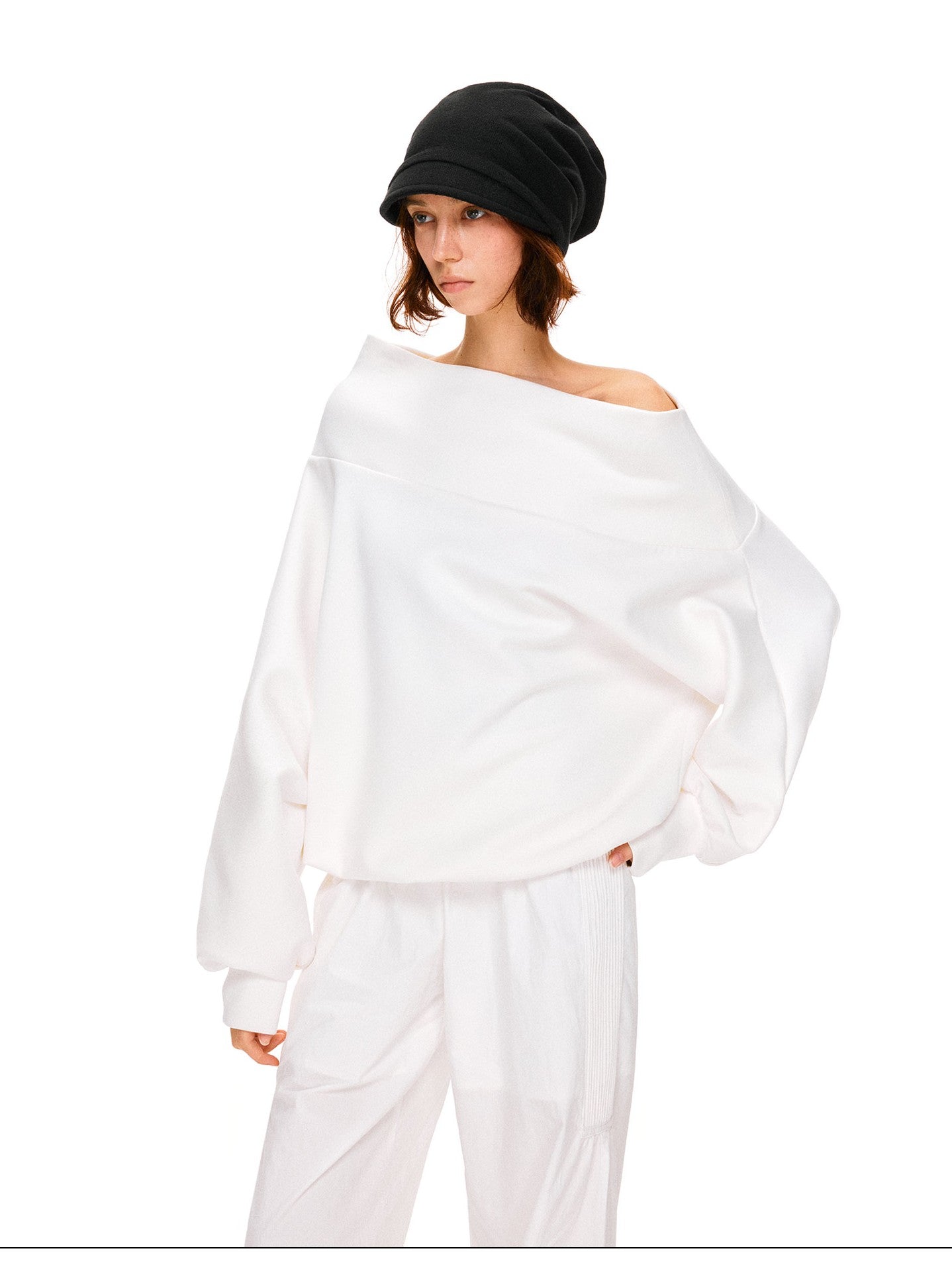 kvkv White Relaxed Asymmetric Shoulder Buttoned Longsleeve Women&