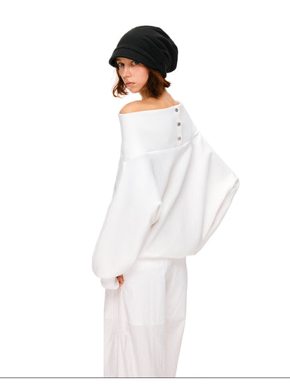 kvkv White Relaxed Asymmetric Shoulder Buttoned Longsleeve Women&