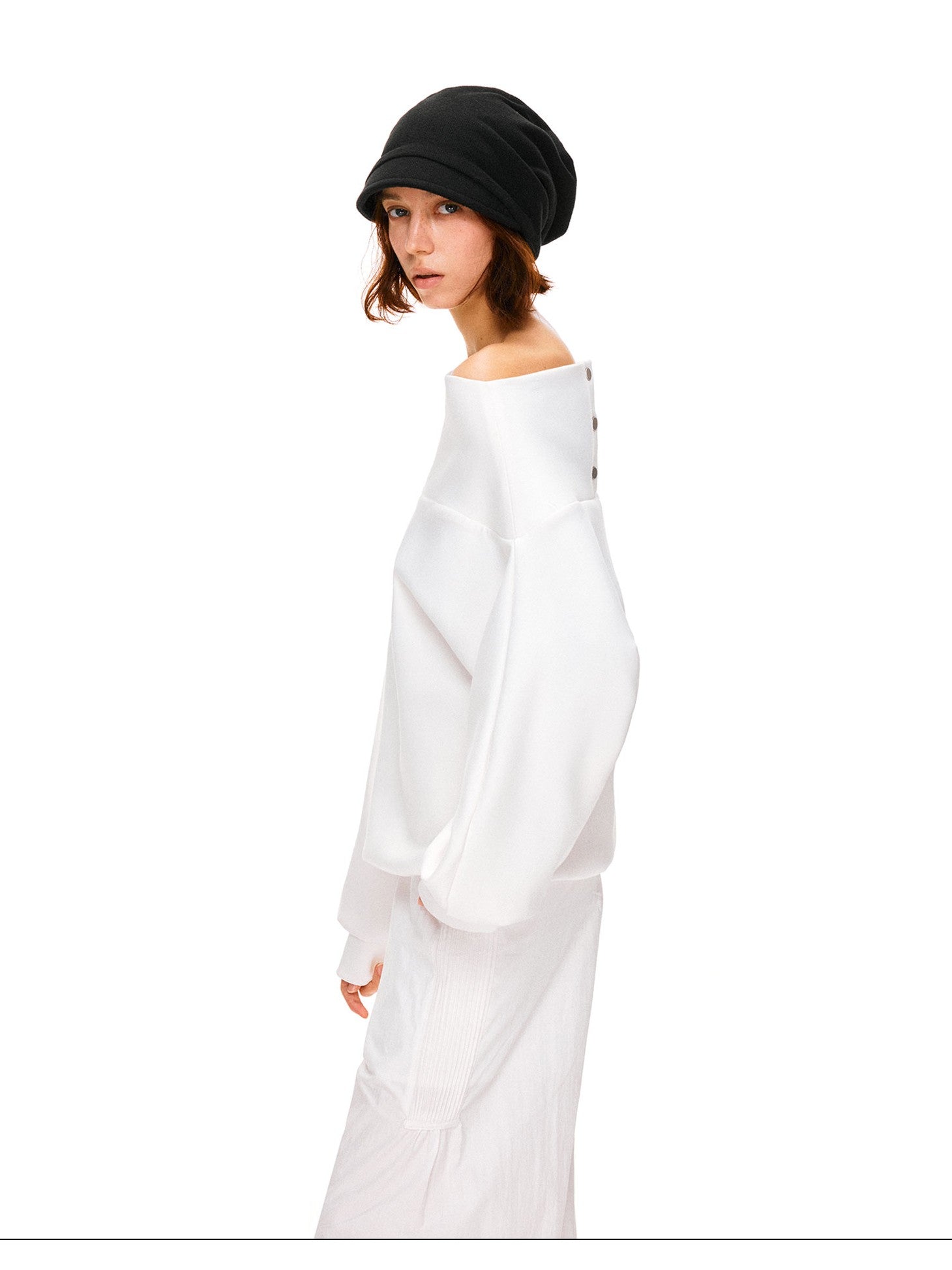 kvkv White Relaxed Asymmetric Shoulder Buttoned Longsleeve Women&