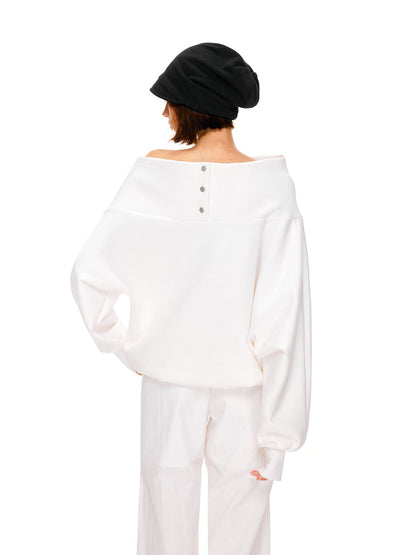 kvkv White Relaxed Asymmetric Shoulder Buttoned Longsleeve Women&