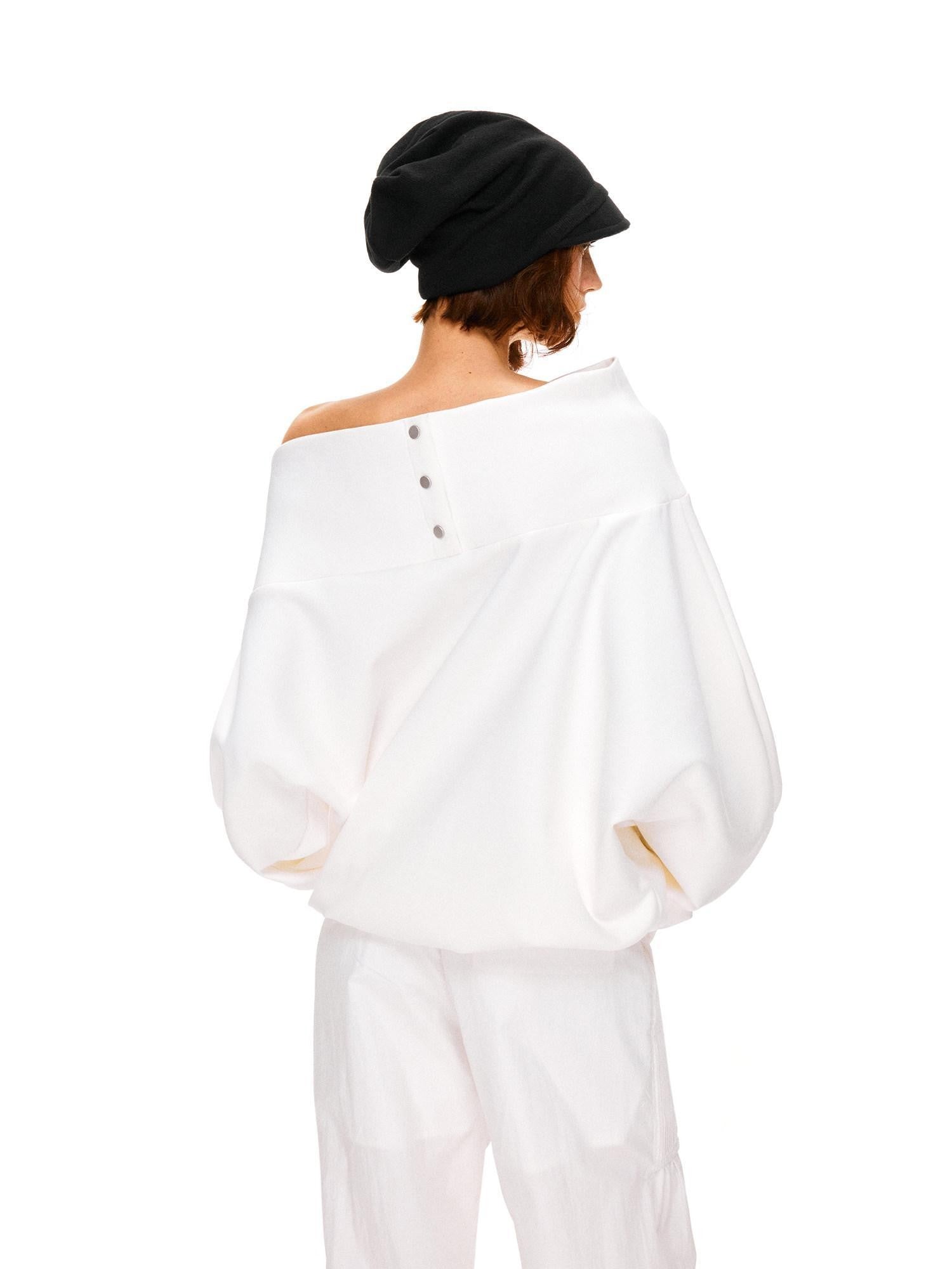 kvkv White Relaxed Asymmetric Shoulder Buttoned Longsleeve Women&