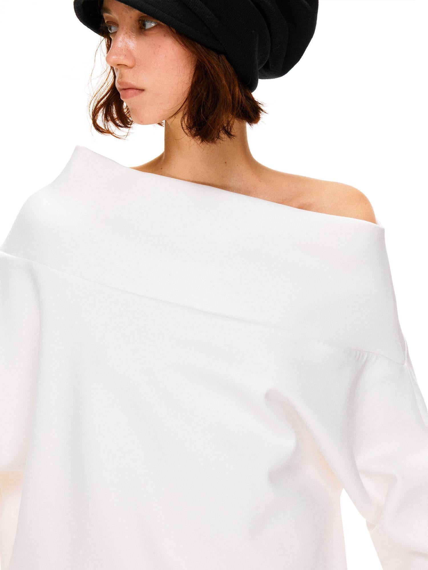 kvkv White Relaxed Asymmetric Shoulder Buttoned Longsleeve Women&