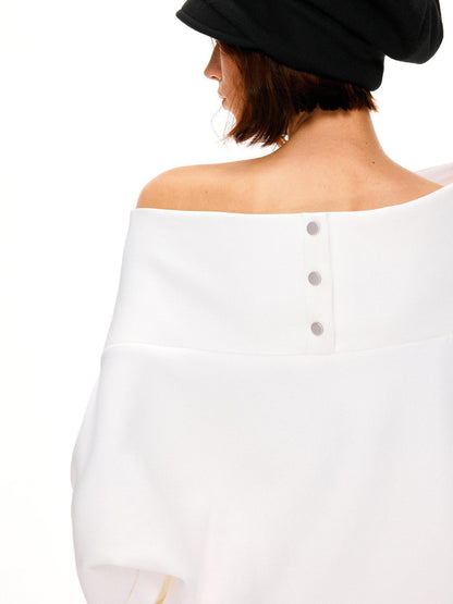 kvkv White Relaxed Asymmetric Shoulder Buttoned Longsleeve Women&