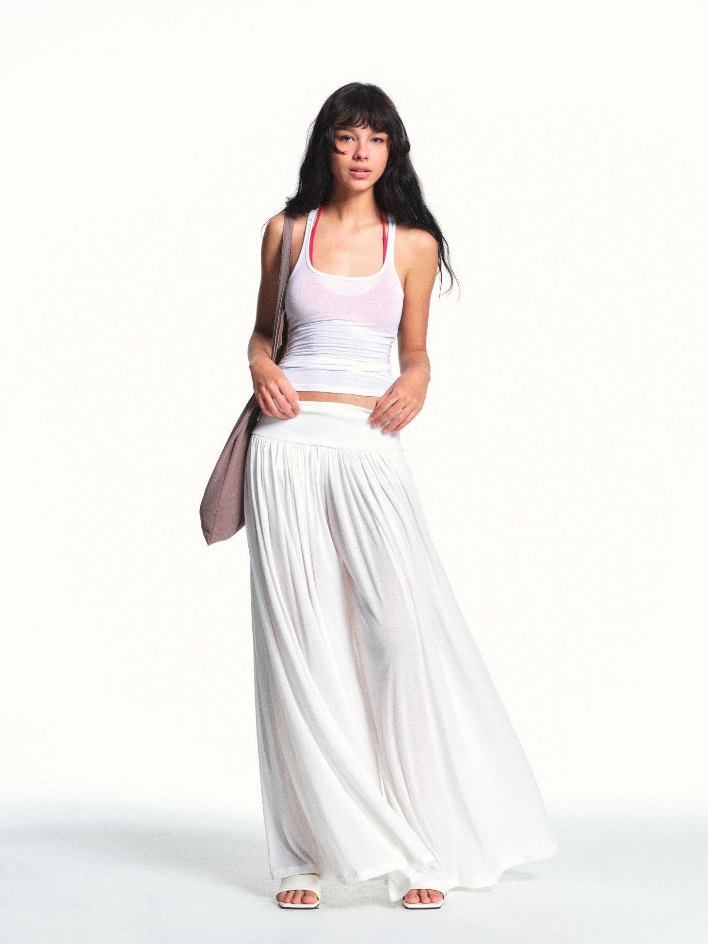 kvkv White Slim Stretch Racerback Layering Women&