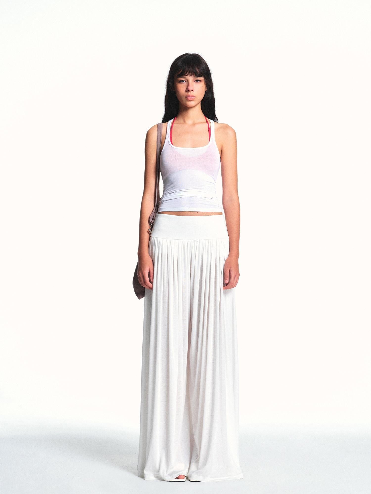 kvkv White Slim Stretch Racerback Layering Women&