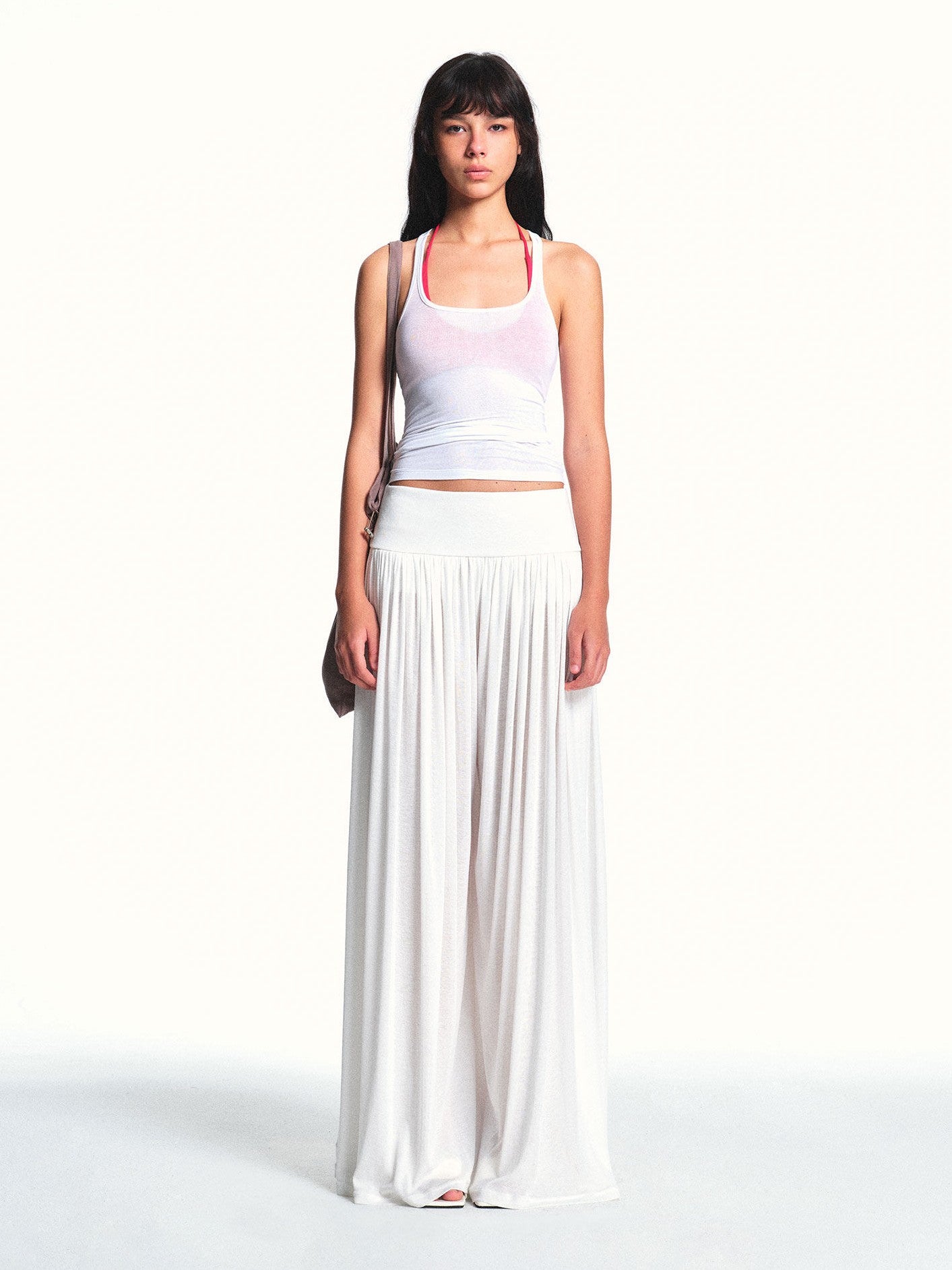 kvkv White Slim Stretch Racerback Layering Women&