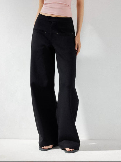 kvkv Wide Leg Curve Hem Cargo Pants