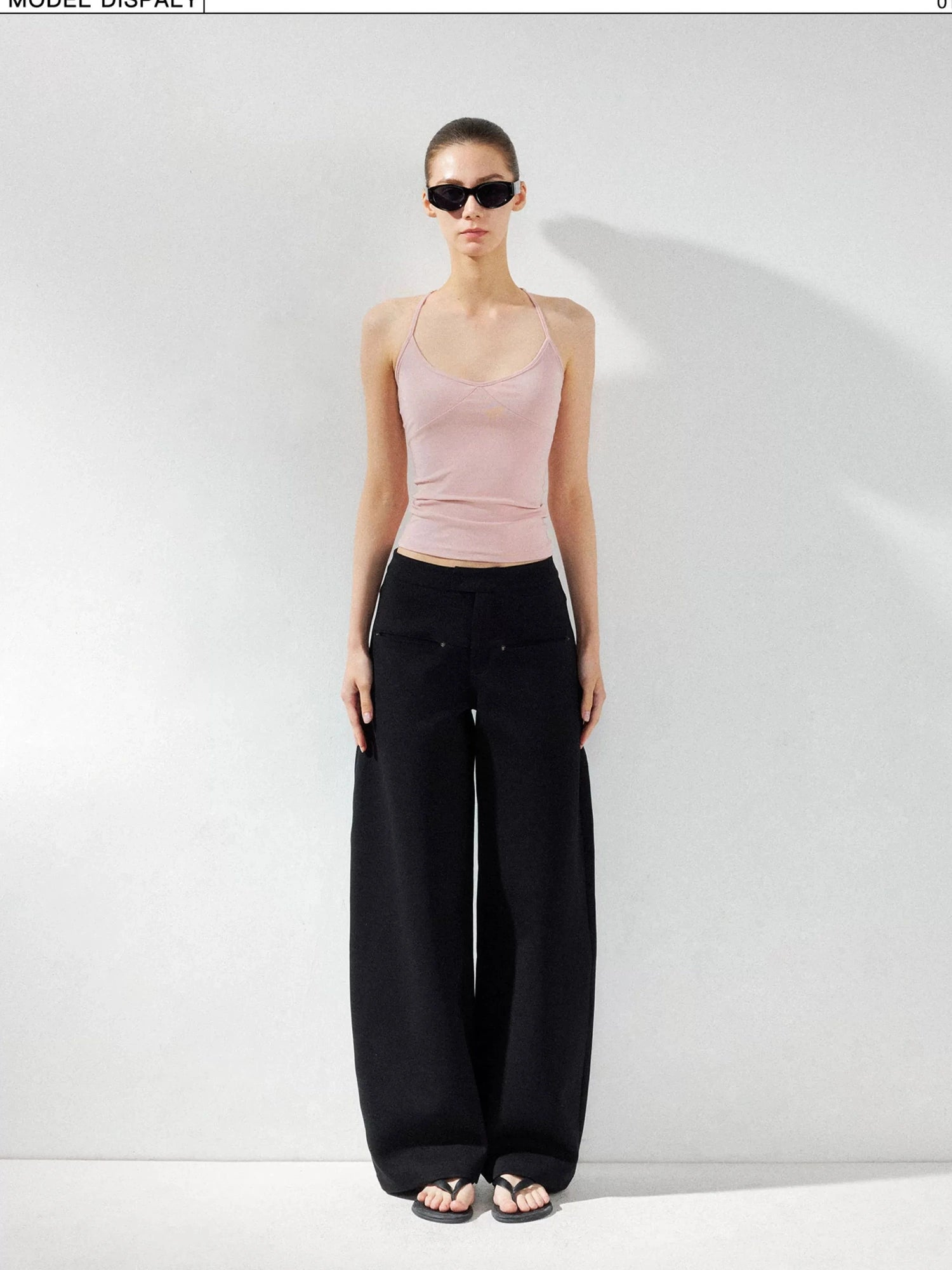 kvkv Wide Leg Curve Hem Cargo Pants