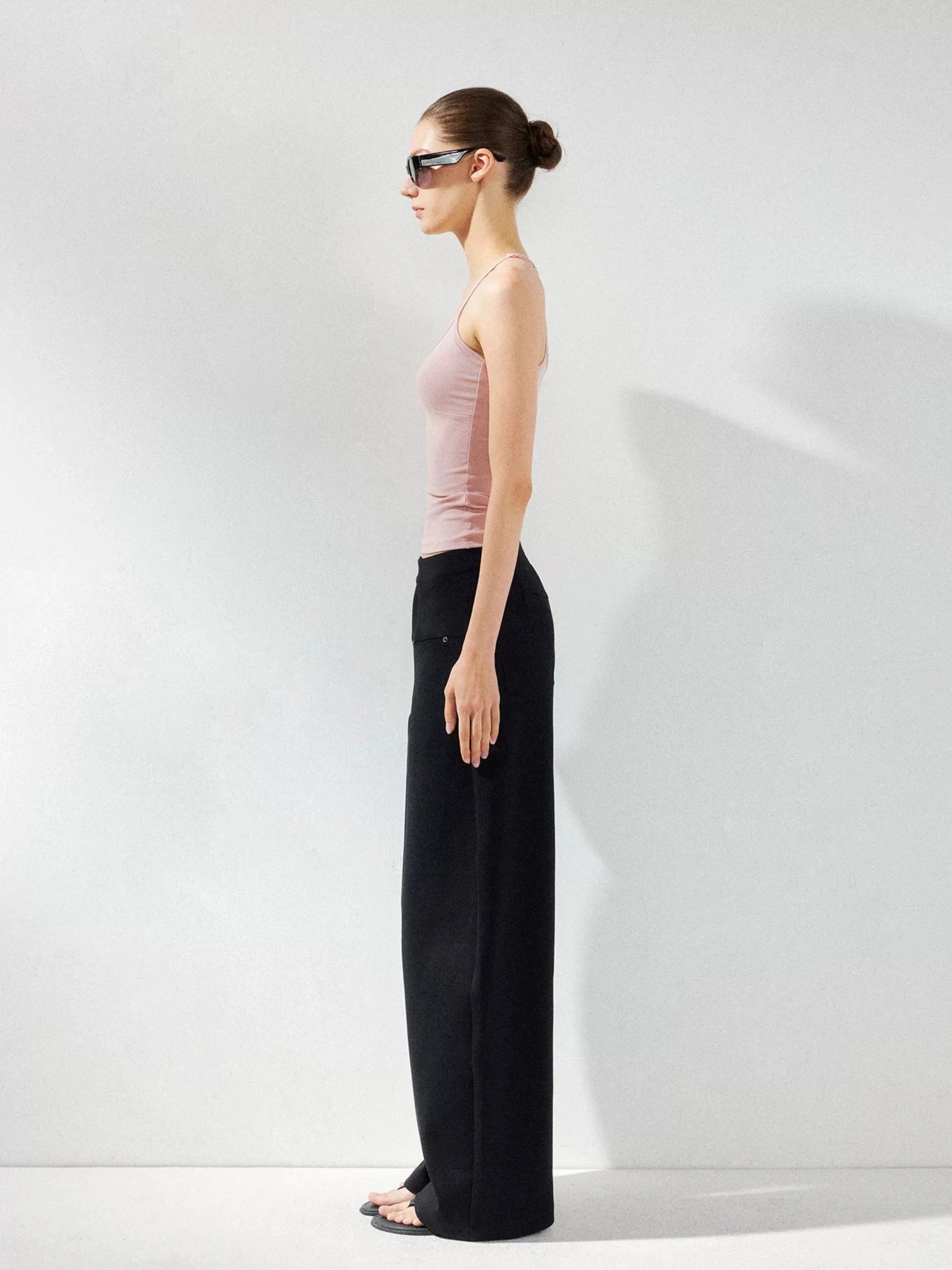 kvkv Wide Leg Curve Hem Cargo Pants