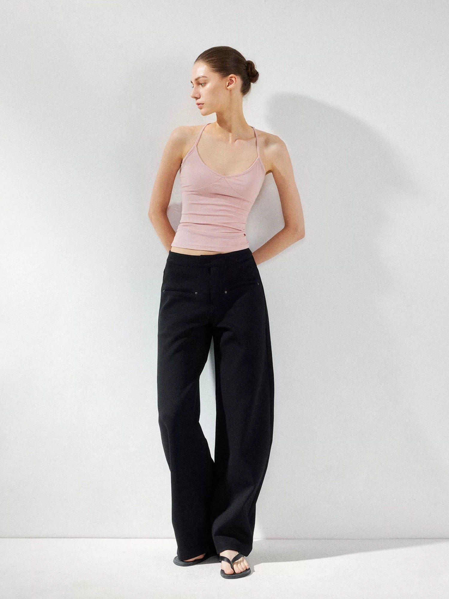 kvkv Wide Leg Curve Hem Cargo Pants