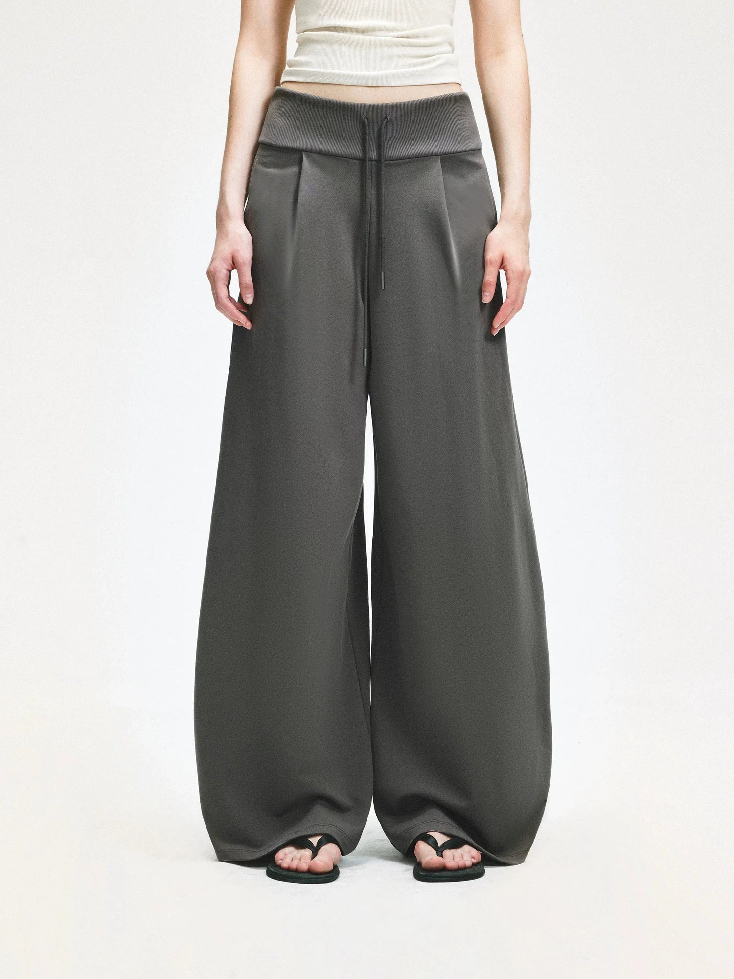 KVKV Yoga Clothing Brand - Wide Leg Ribbed Jogger Pants