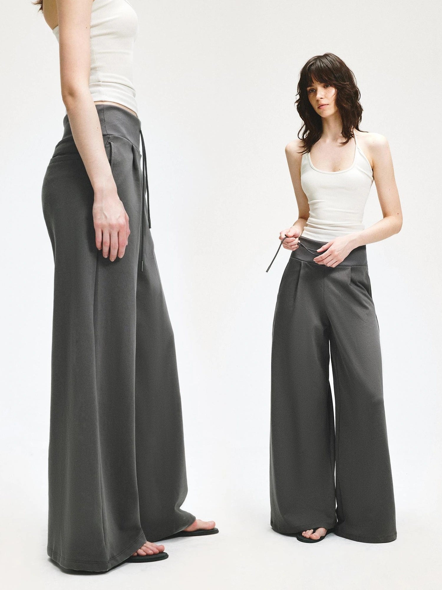 KVKV Yoga Clothing Brand - Wide Leg Ribbed Jogger Pants