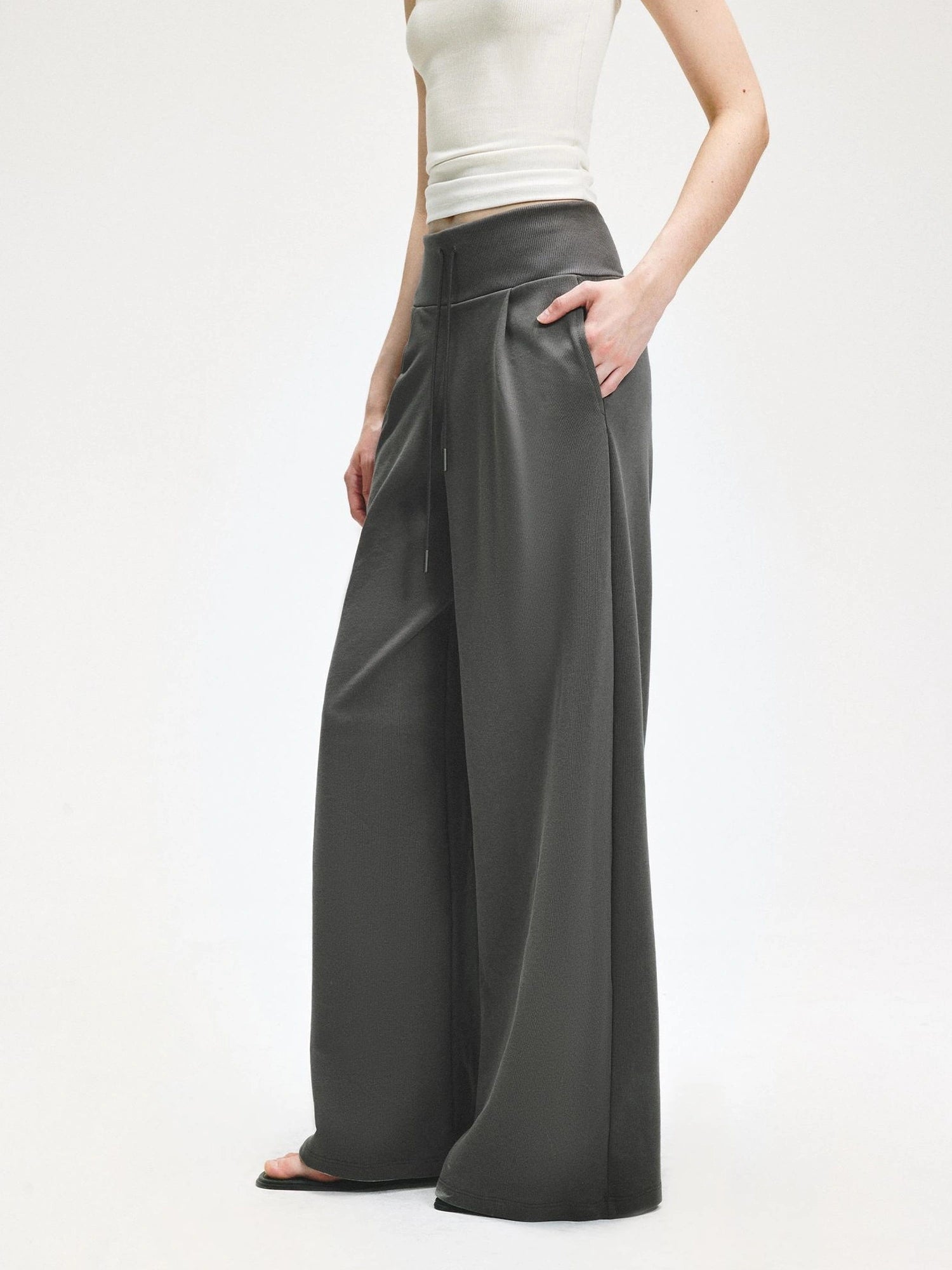 KVKV Yoga Clothing Brand - Wide Leg Ribbed Jogger Pants