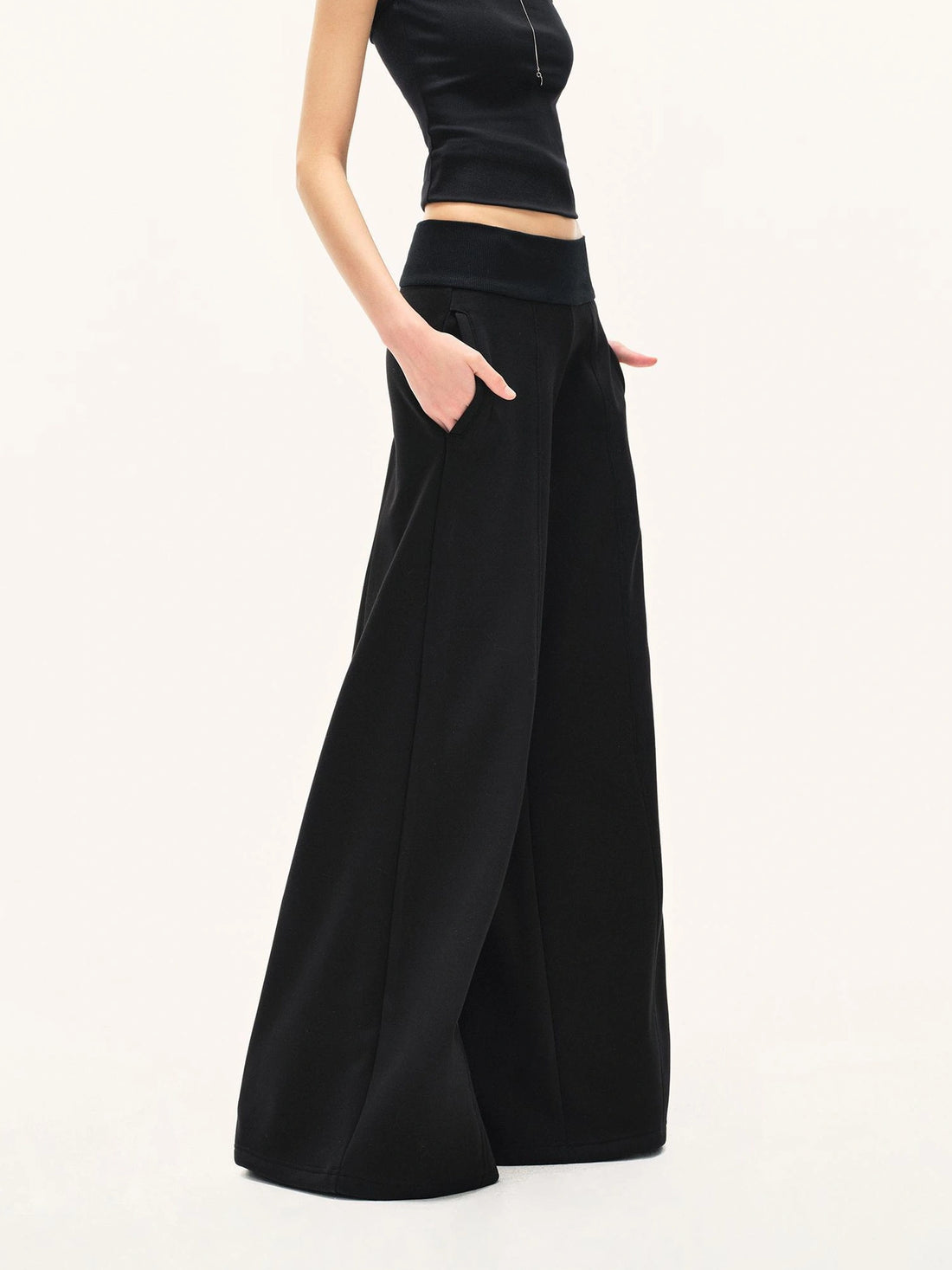 kvkv Wide Waistband Air Layer Straight Leg Sweatpants