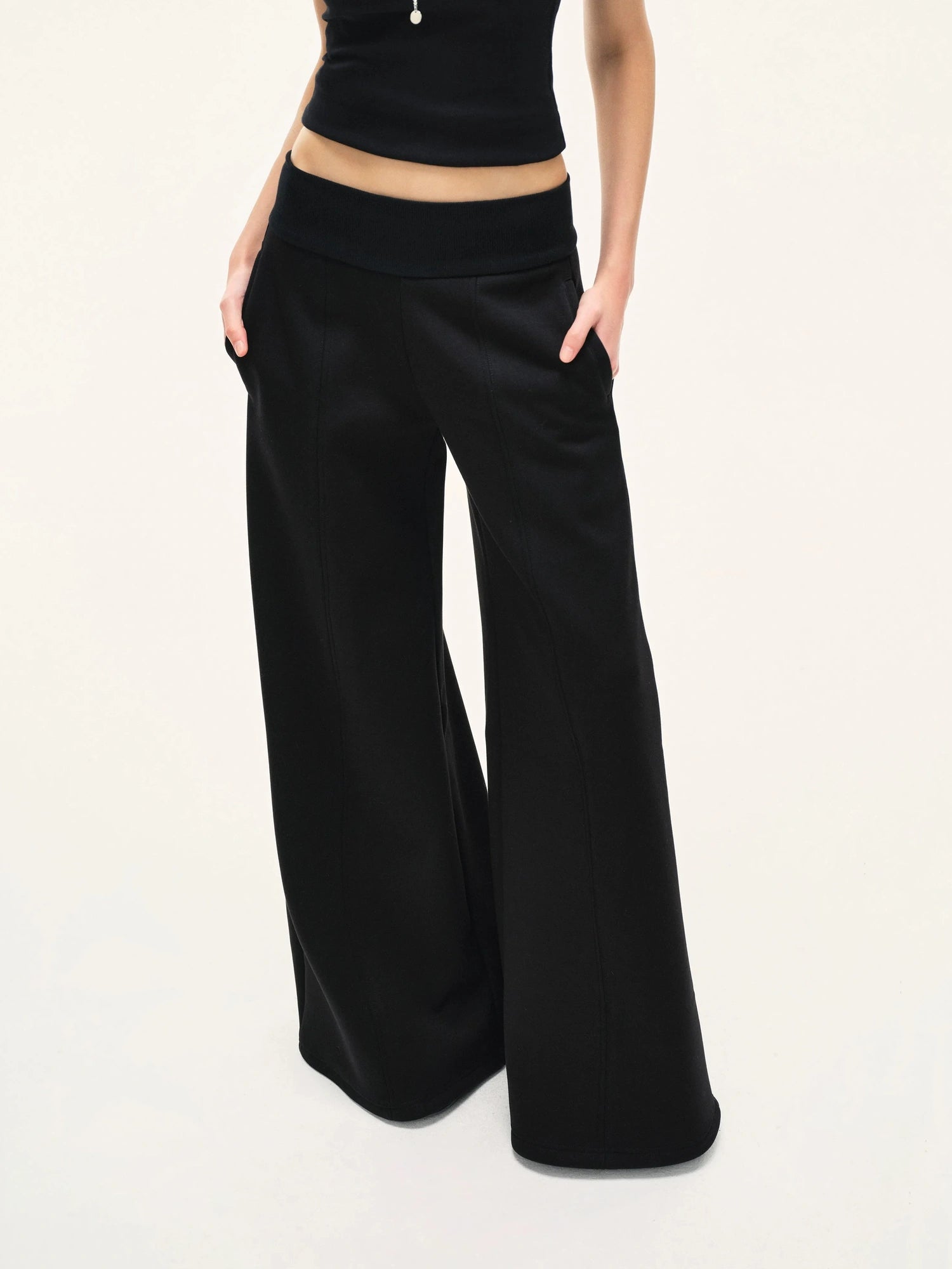 kvkv Wide Waistband Air Layer Straight Leg Sweatpants