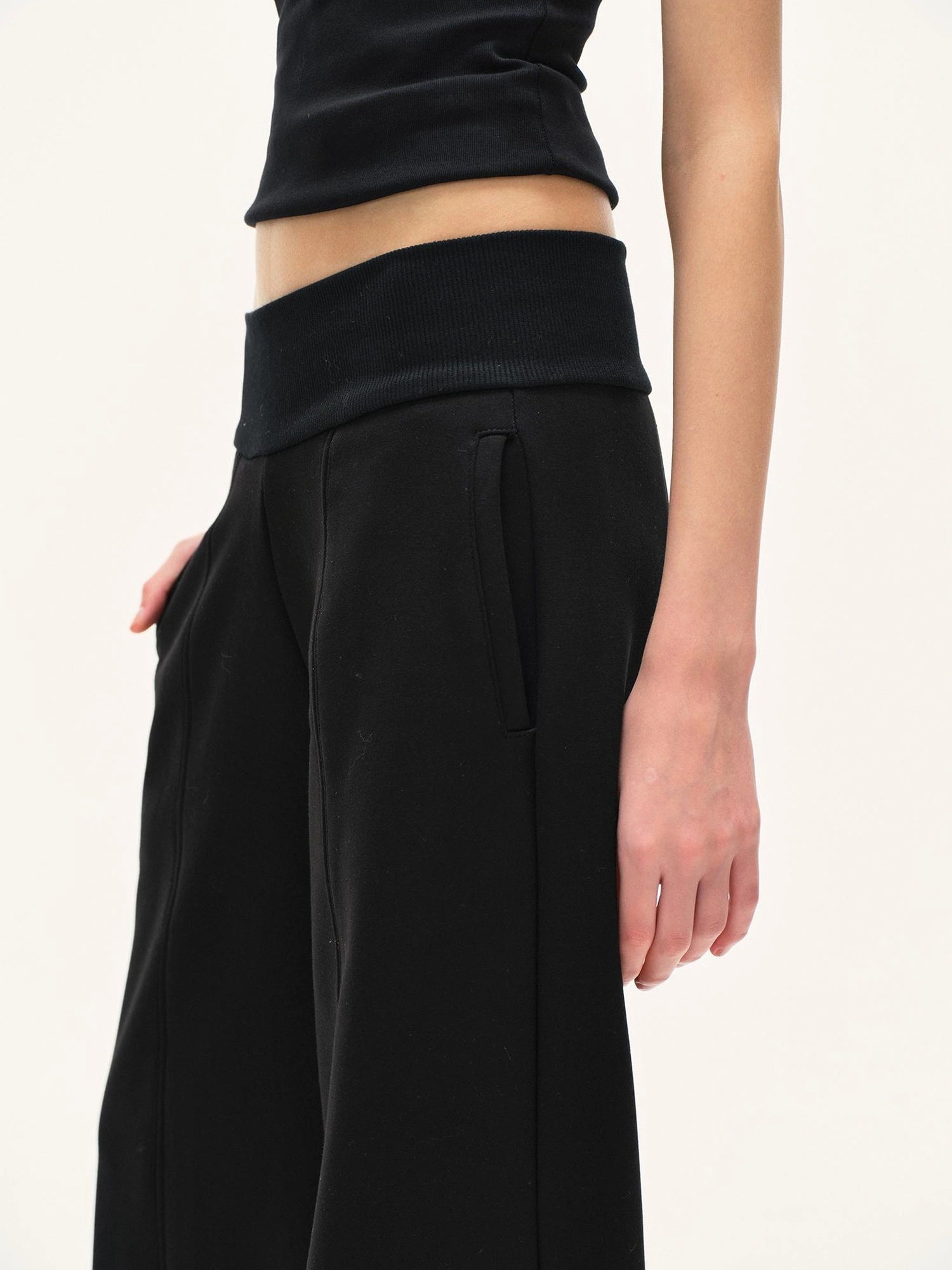 kvkv Wide Waistband Air Layer Straight Leg Sweatpants