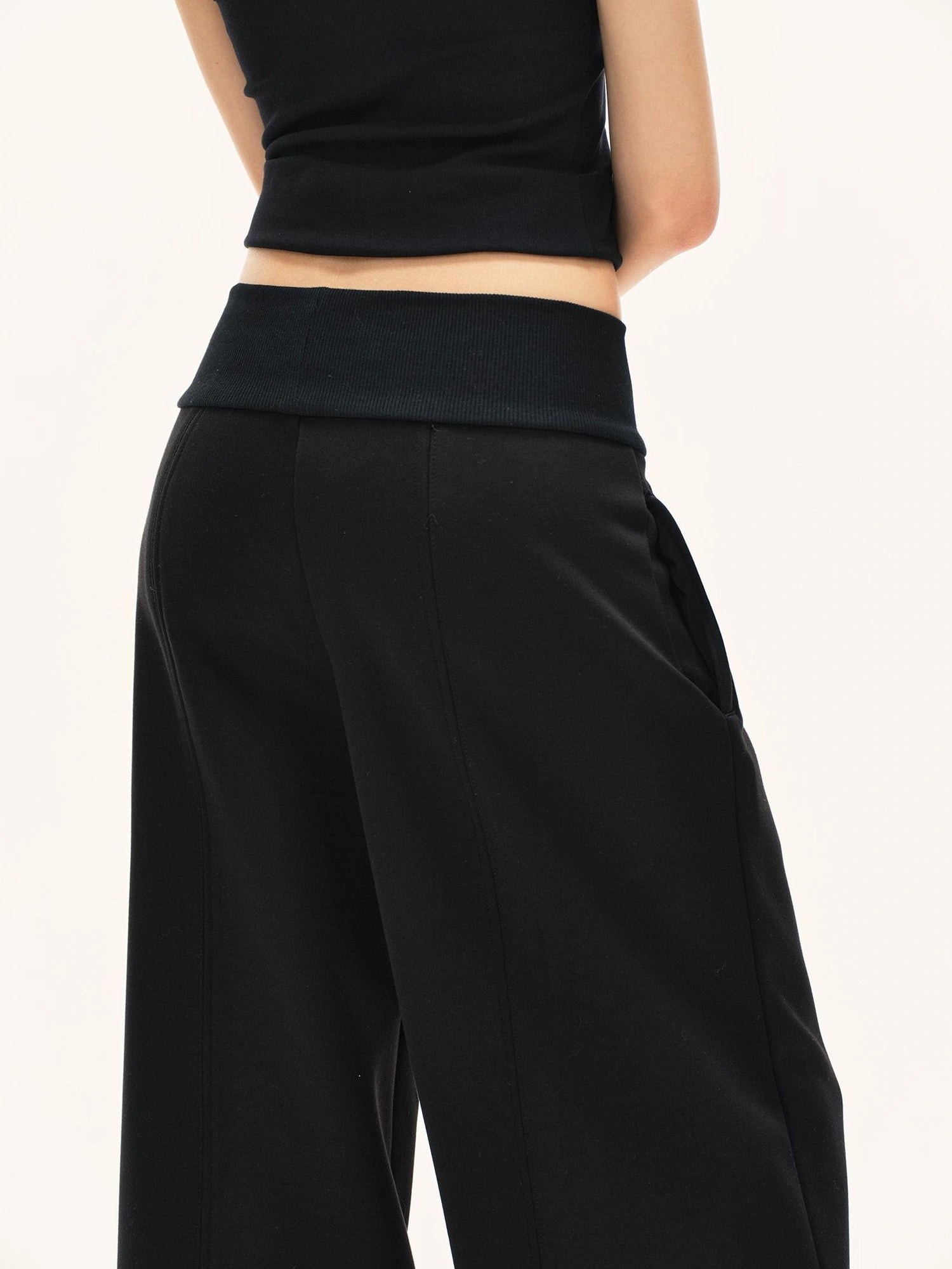 kvkv Wide Waistband Air Layer Straight Leg Sweatpants
