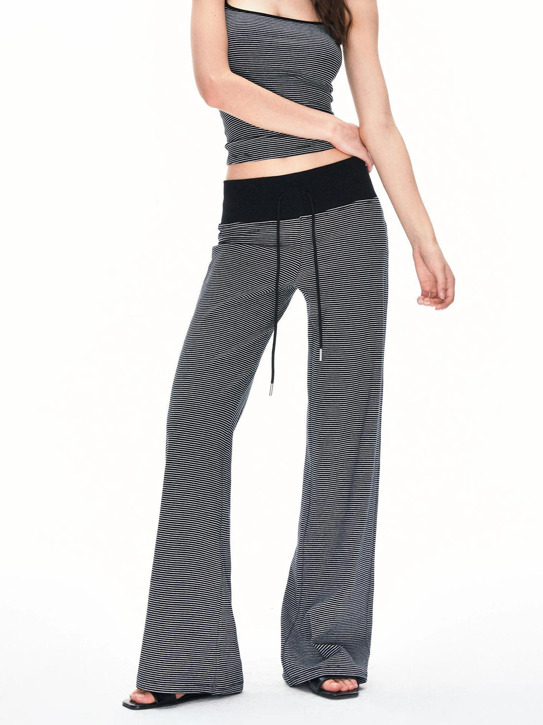 kvkv Wide Waistband Stripe Jogger Pants