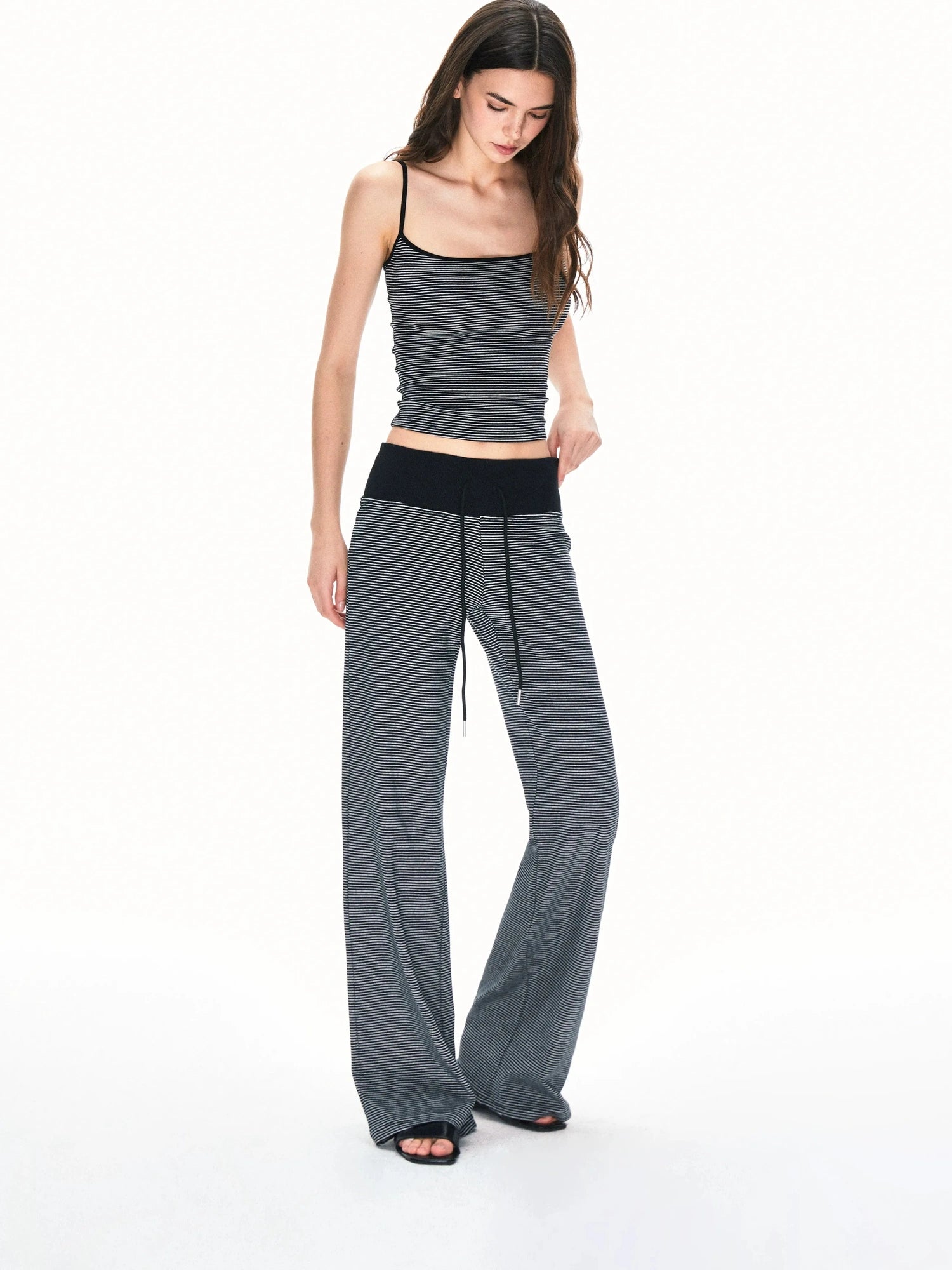 kvkv Wide Waistband Stripe Jogger Pants