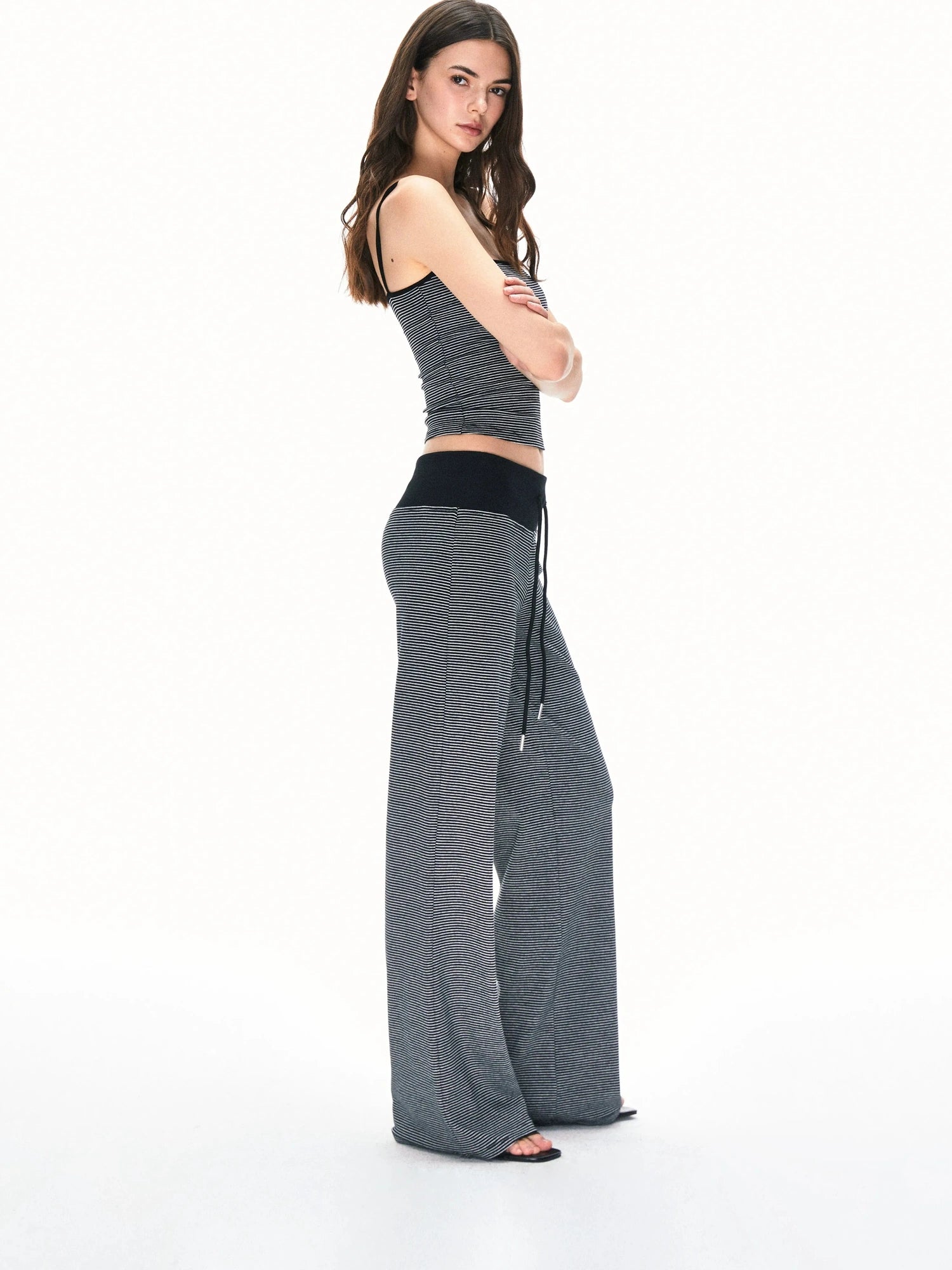 kvkv Wide Waistband Stripe Jogger Pants