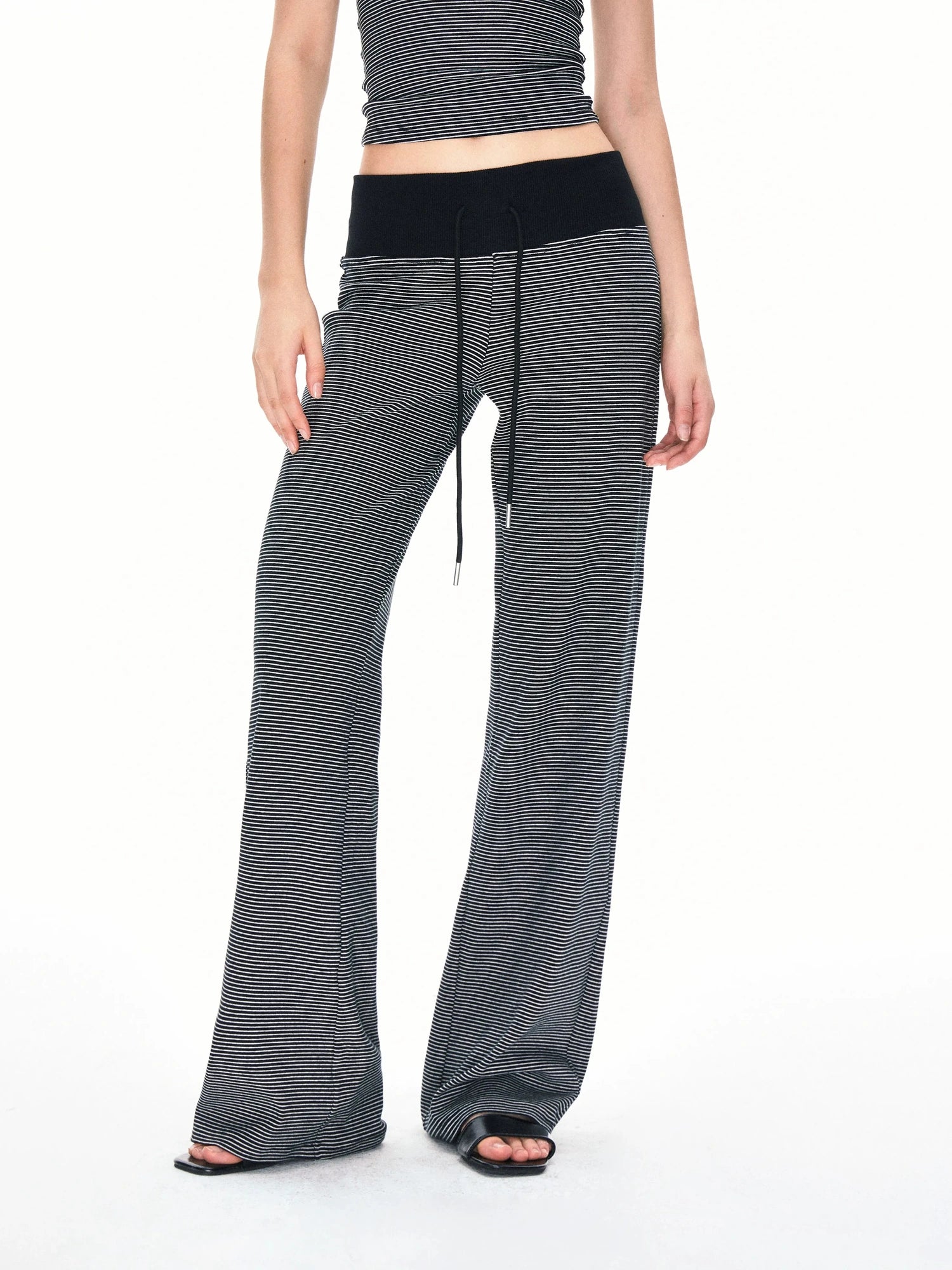 kvkv Wide Waistband Stripe Jogger Pants