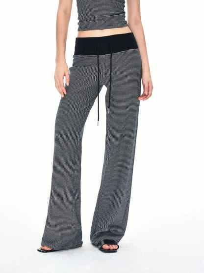 kvkv Wide Waistband Stripe Jogger Pants