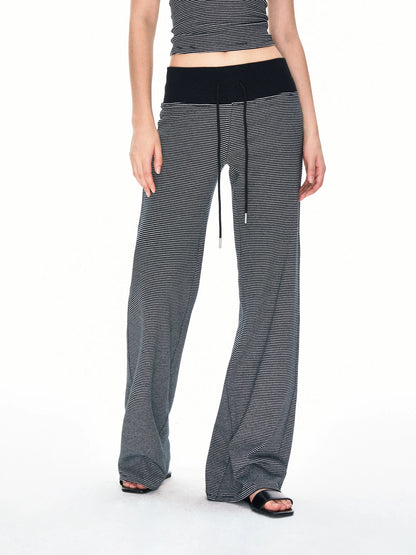 kvkv Wide Waistband Stripe Jogger Pants