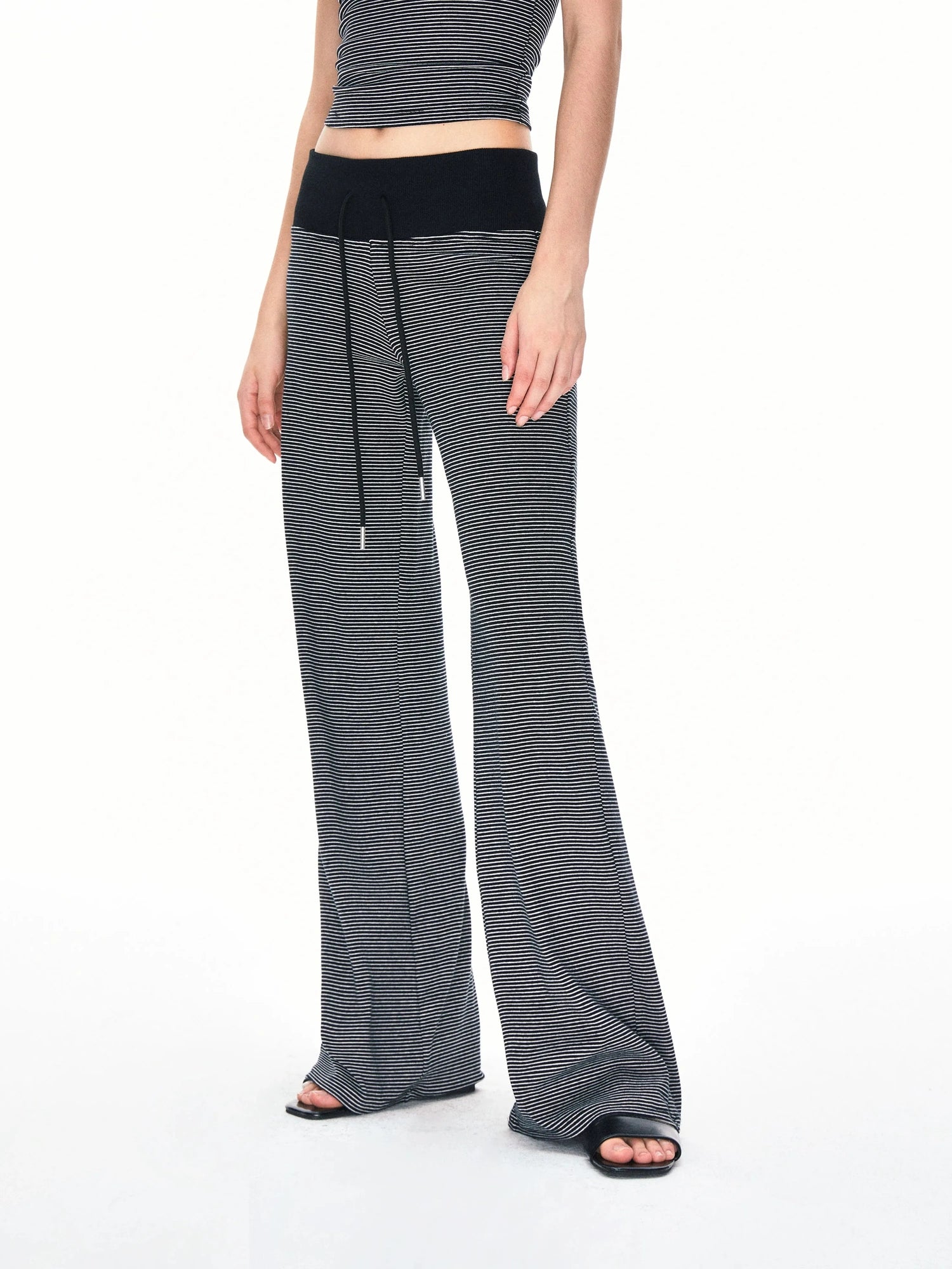 kvkv Wide Waistband Stripe Jogger Pants