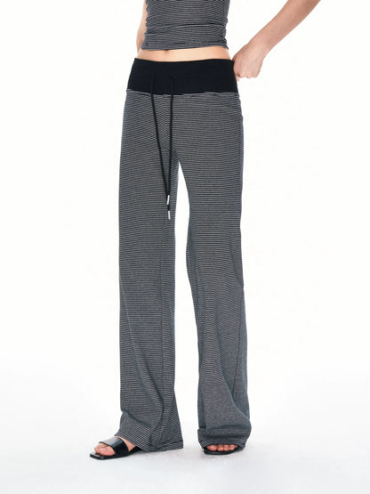 kvkv Wide Waistband Stripe Jogger Pants