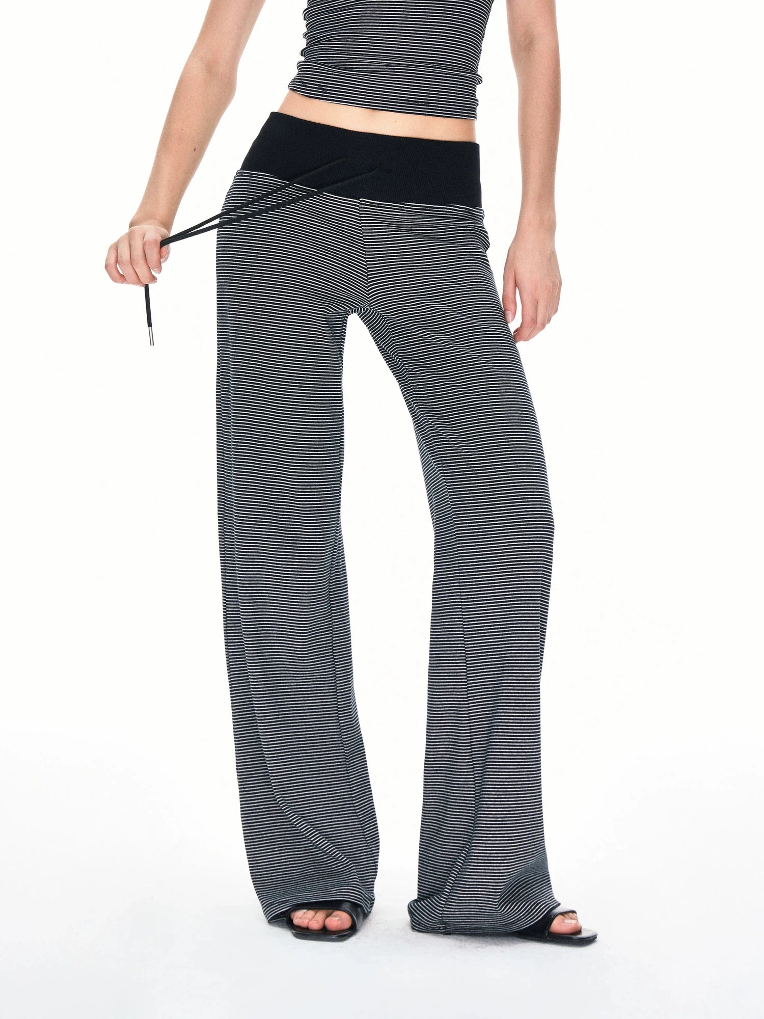 kvkv Wide Waistband Stripe Jogger Pants
