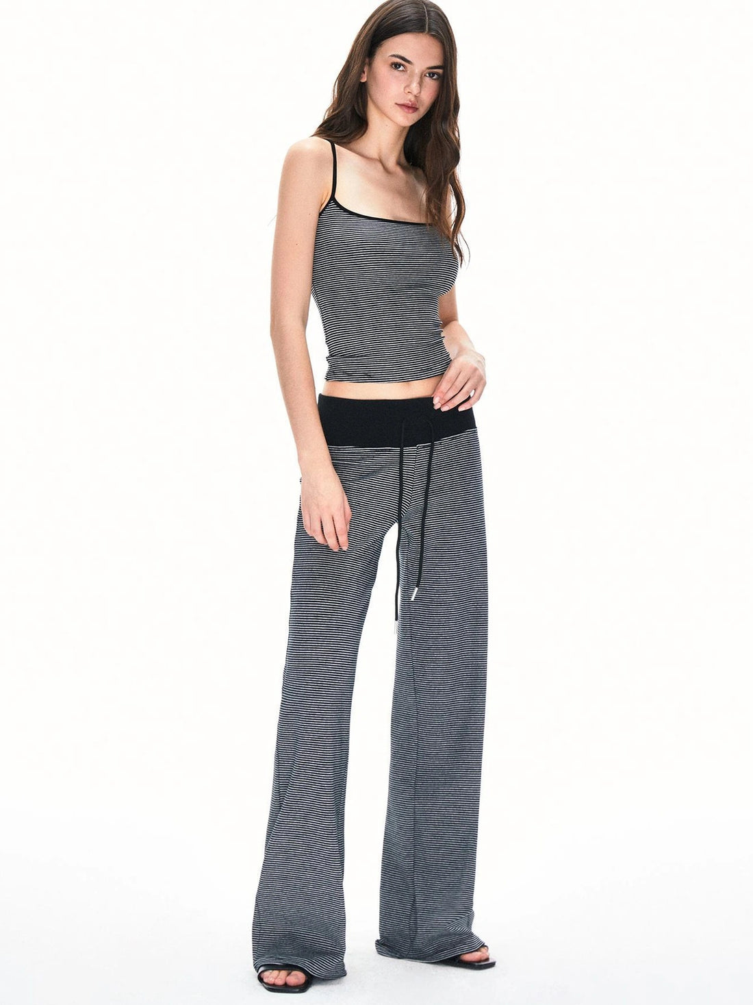 kvkv Wide Waistband Stripe Jogger Pants