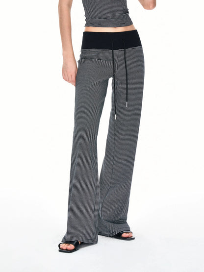 kvkv Wide Waistband Stripe Jogger Pants