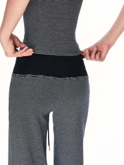 kvkv Wide Waistband Stripe Jogger Pants