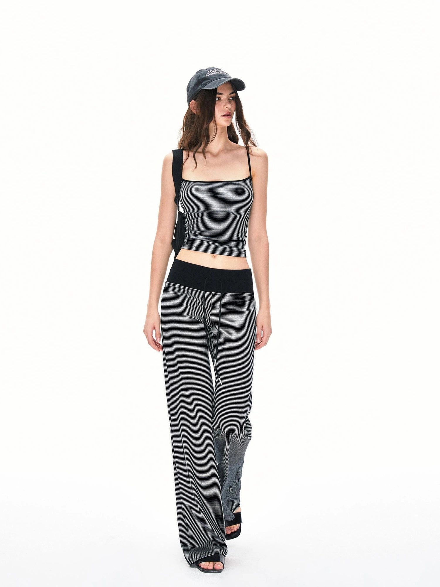 kvkv Wide Waistband Stripe Jogger Pants