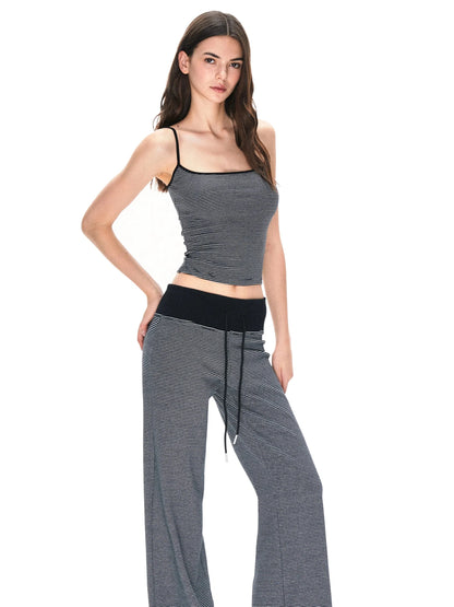 kvkv Wide Waistband Stripe Jogger Pants