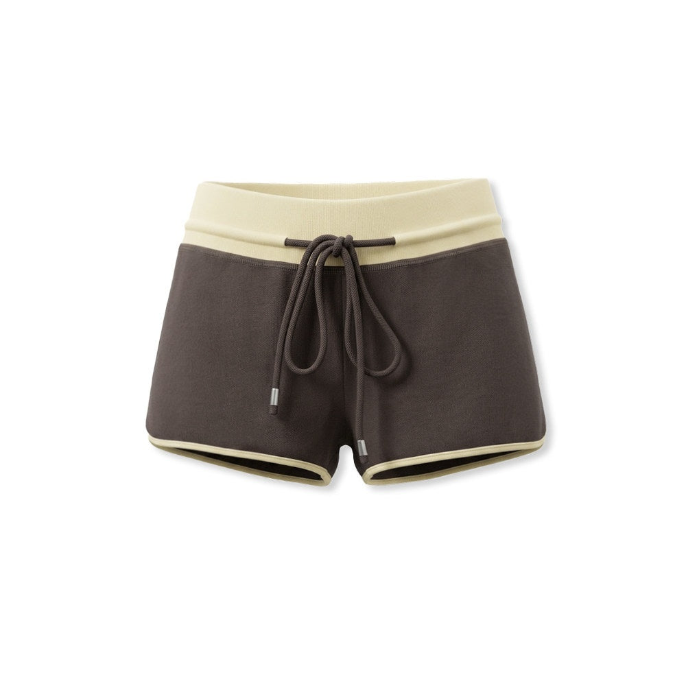 kvkv Yellow Brown Colorblock Drawstring Stretch Women&