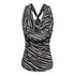 kvkv_Zebra_Mesh_Splice_Waist_Cinch_Scoop_Neck_Women&