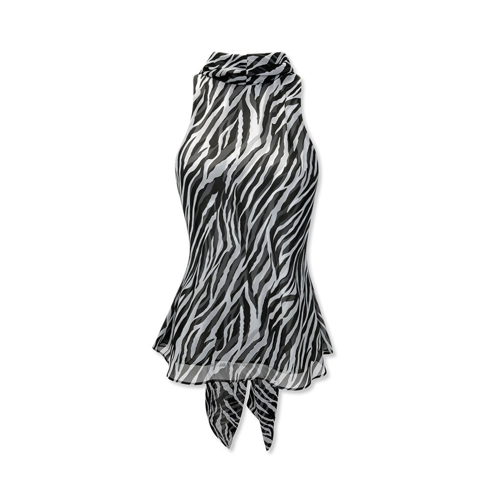 kvkv_Zebra_Print_Halter_Tie_Layered_Breathable_Women&