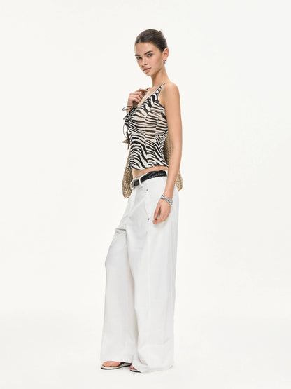 KVKV Yoga Clothing Brand - Zebra Stripe Drawstring Vest