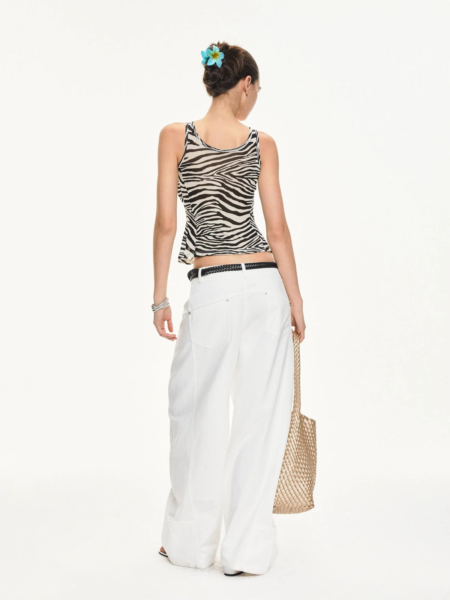 KVKV Yoga Clothing Brand - Zebra Stripe Drawstring Vest