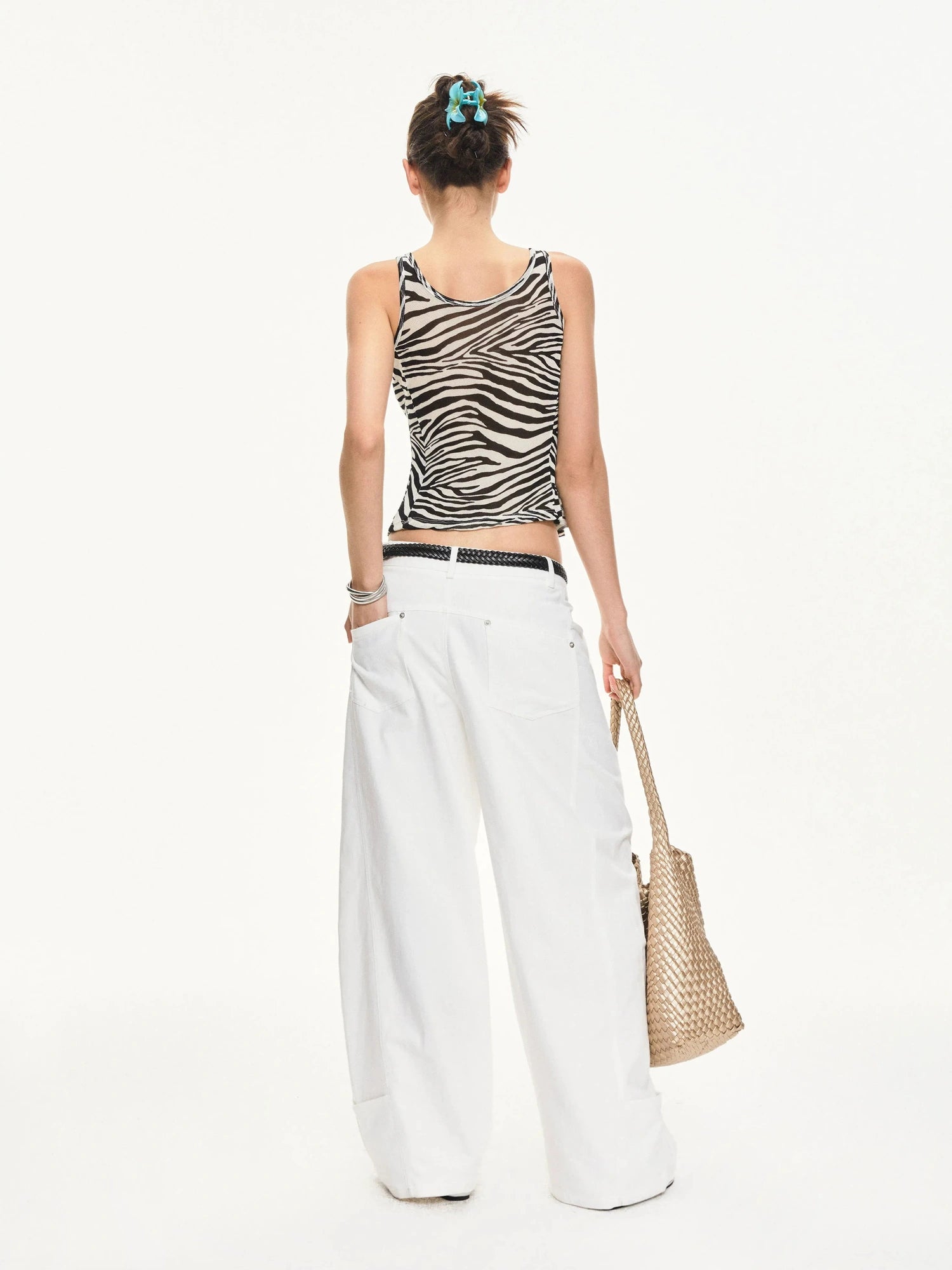 KVKV Yoga Clothing Brand - Zebra Stripe Drawstring Vest