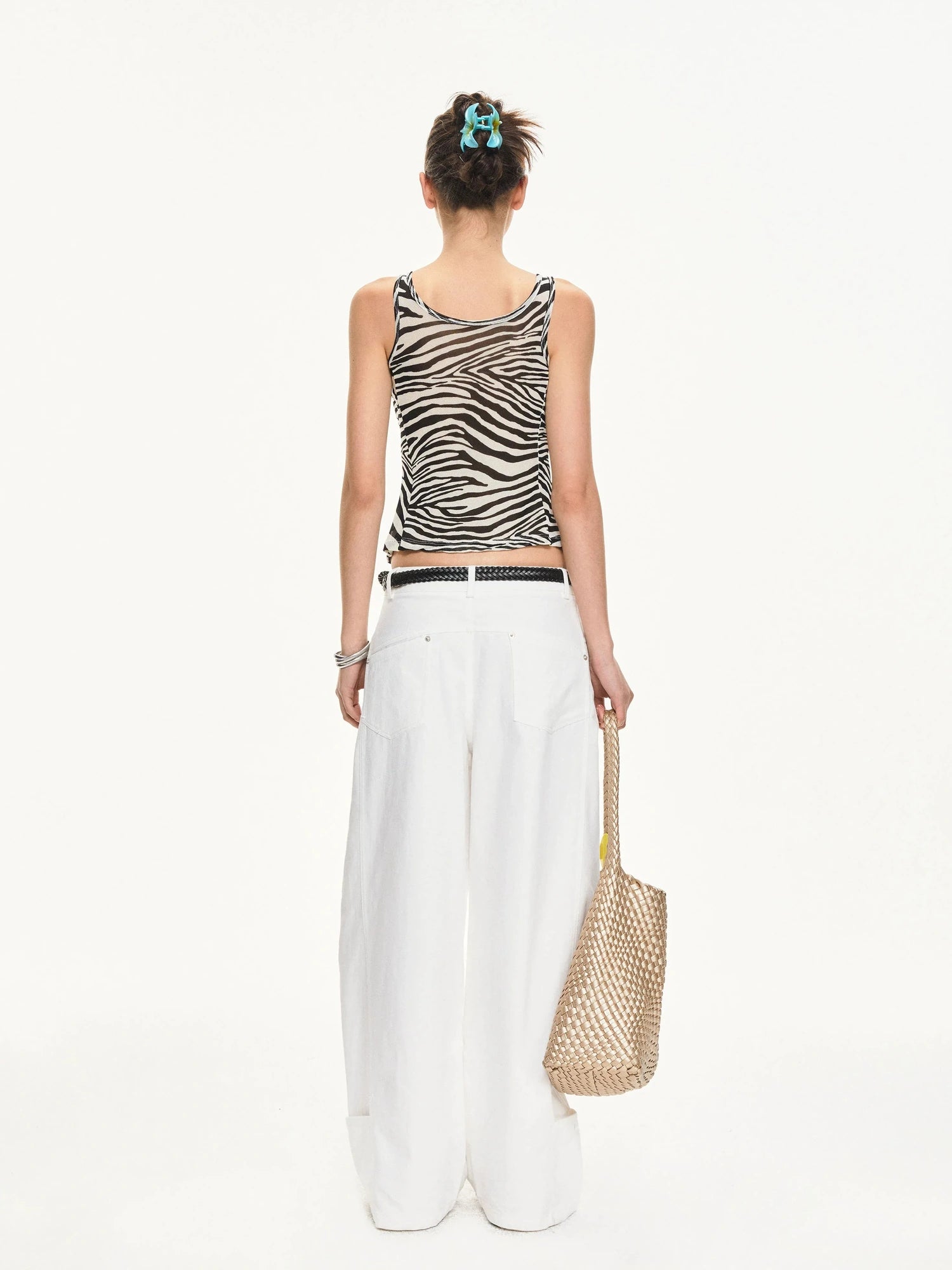 KVKV Yoga Clothing Brand - Zebra Stripe Drawstring Vest
