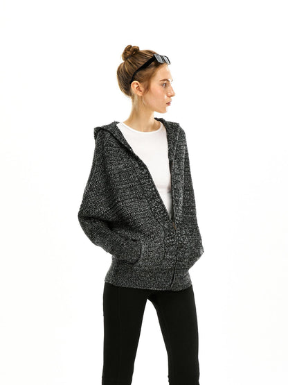 kvkv Zip Up Hooded Knit Women&